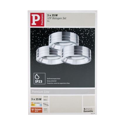 Paulmann 92548 - SADA 3x Koupelnové podhledové svítidlo PREMIUM LINE 3xGU5,3/35W/230V/12V