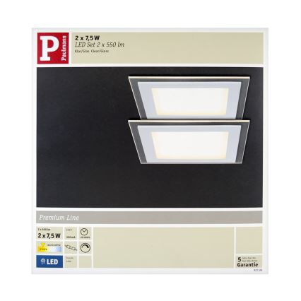 Paulmann 92706 - SADA 2xLED/7,5W Stmívatelné podhledové svítidlo DECODICE 230V