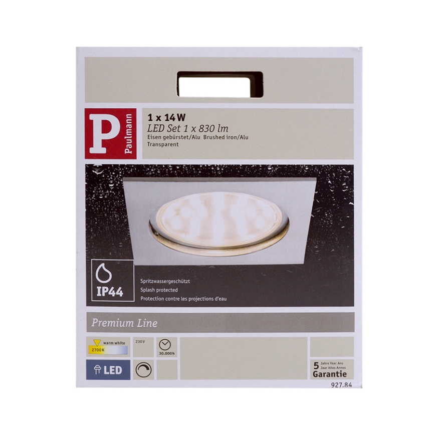 Paulmann 92784 - LED Koupelnové stmívatelné podhledové svítidlo LED/14W/230V IP44