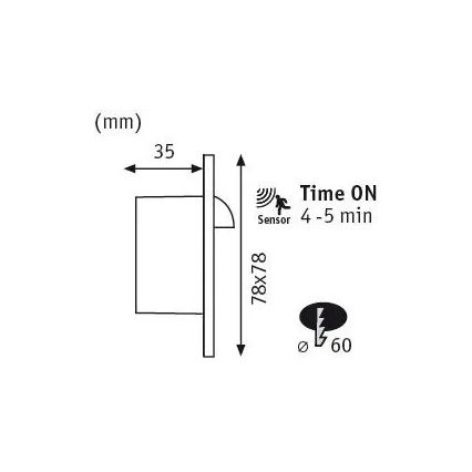 Paulmann 92923 - LED/1,1W Schodišťové svítidlo se senzorem WAND 230V 2700K
