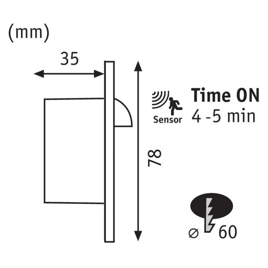 Paulmann 92925 - LED/2,7W Schodišťové svítidlo se senzorem WAND 230V 2700K