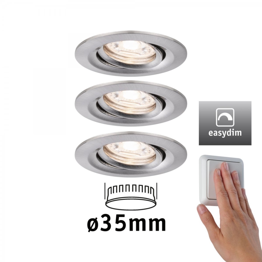 Paulmann 92973 - SADA 3xLED/4,2W IP23 Stmívatelné koupelnové svítidlo COIN 230V