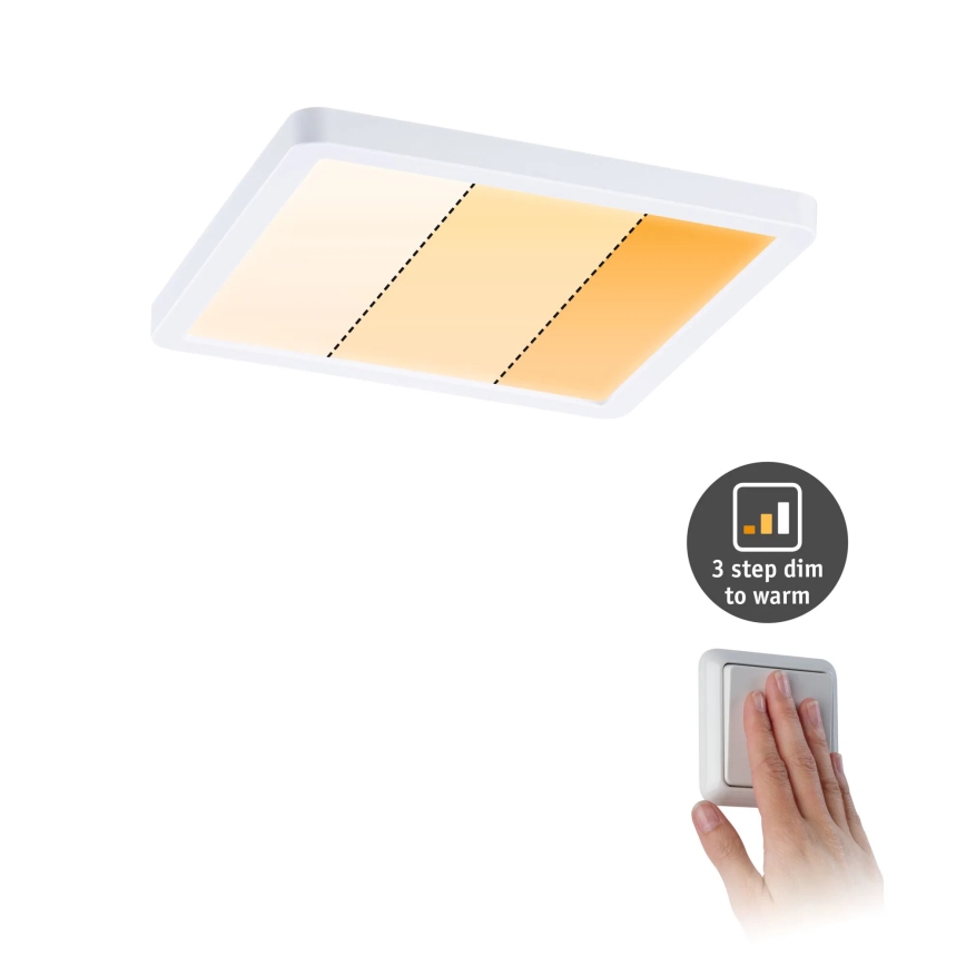 Paulmann 92993 - LED/13W IP44 Koupelnové podhledové svítidlo AREO 230V 2000/3000/4000K 17,5x17,5 cm bílá