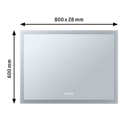 Paulmann 93013 - LED/22W IP44 Stmívatelné koupelnové vyhřívané zrcadlo s podsvícením 230V  2700/4000/6500K