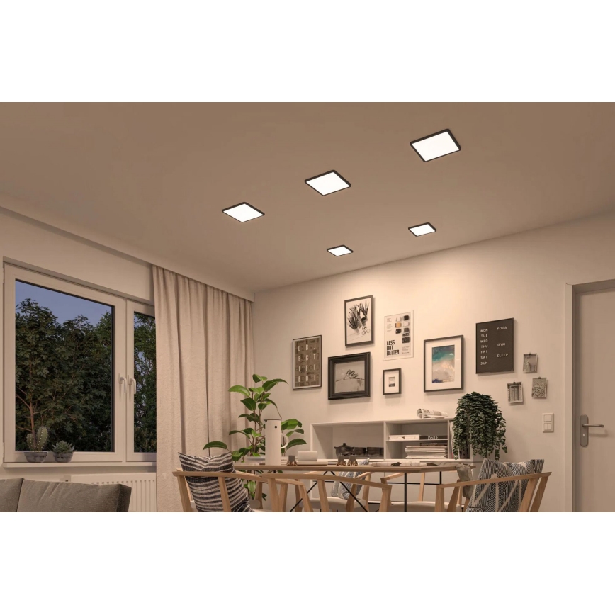 Paulmann 93101 - LED/13W IP44 Koupelnové podhledové svítidlo AREO 230V 2000/3000/4000K 17,5x17,5 cm černá