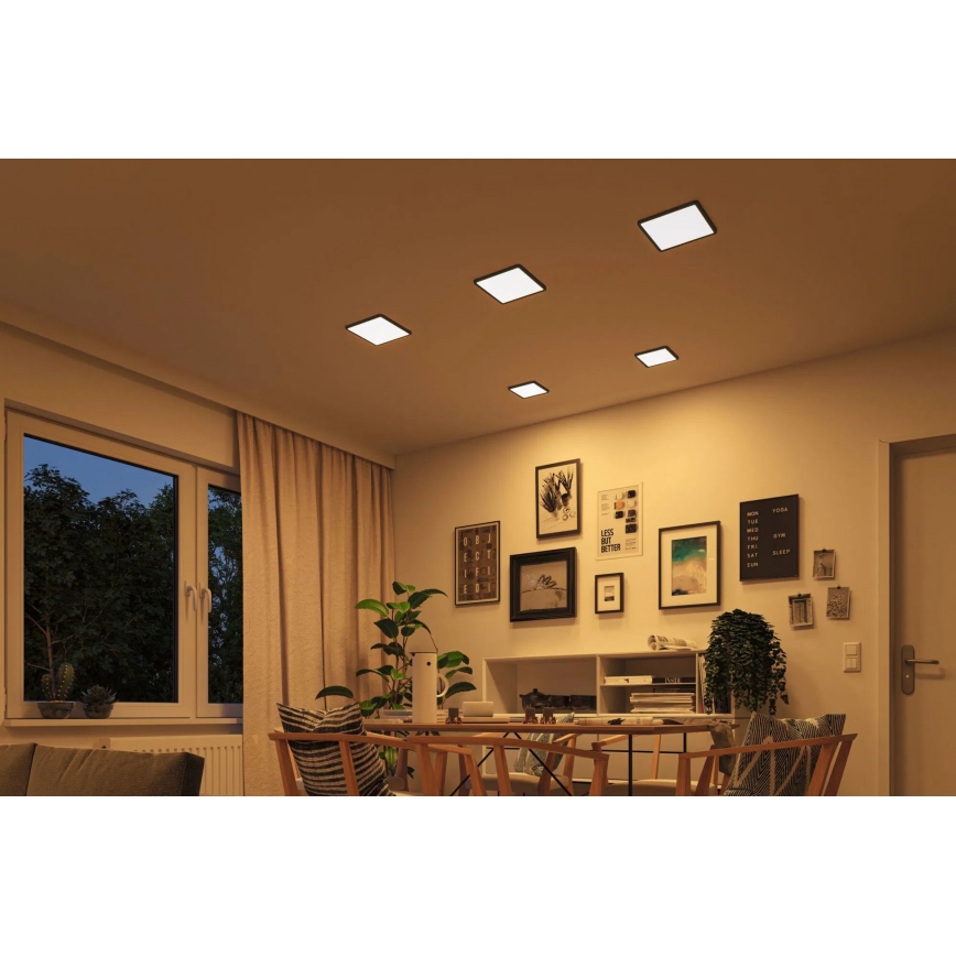 Paulmann 93101 - LED/13W IP44 Koupelnové podhledové svítidlo AREO 230V 2000/3000/4000K 17,5x17,5 cm černá
