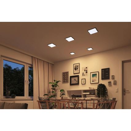 Paulmann 93101 - LED/13W IP44 Koupelnové podhledové svítidlo AREO 230V 2000/3000/4000K 17,5x17,5 cm černá