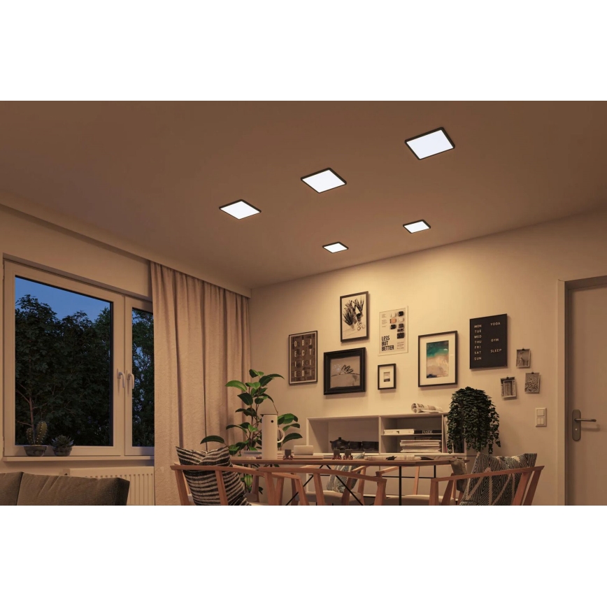 Paulmann 93101 - LED/13W IP44 Koupelnové podhledové svítidlo AREO 230V 2000/3000/4000K 17,5x17,5 cm černá