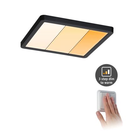 Paulmann 93101 - LED/13W IP44 Koupelnové podhledové svítidlo AREO 230V 2000/3000/4000K 17,5x17,5 cm černá