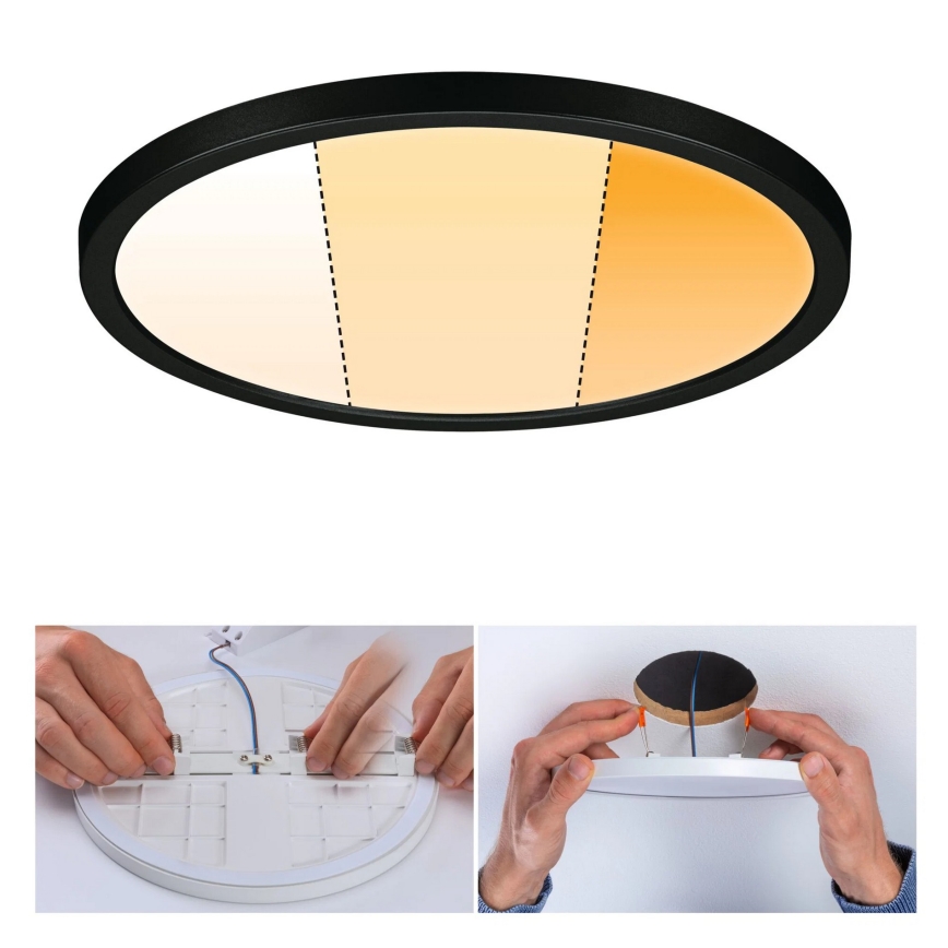 Paulmann 93102 - LED/16W IP44 Koupelnové podhledové svítidlo AREO 230V 2000/3000/4000K pr. 23 cm černá