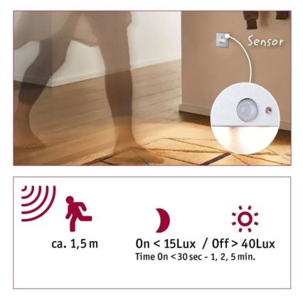 Paulmann  93134 - LED/1,2W Schodišťové svítidlo se senzorem EDGE 230V matný chrom