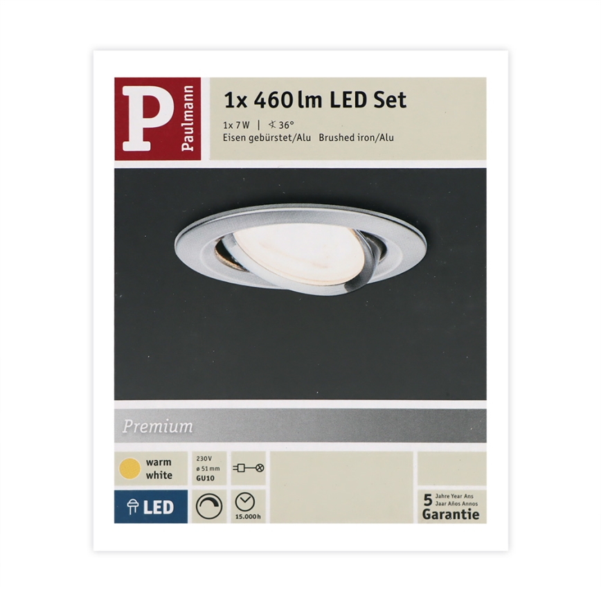 Paulmann 93603 - LED-GU10/7W IP23 Stmívatelné koupelnové podhledové svítidlo NOVA 230V