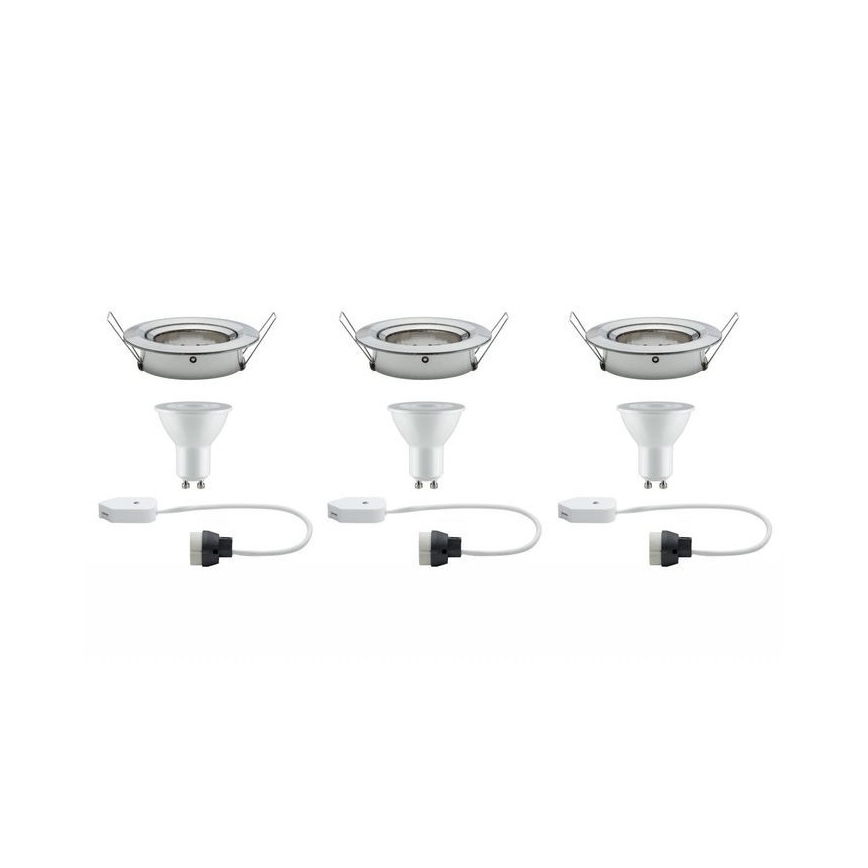 Paulmann 93607 - SADA 3x LED GU10/7W IP23 Stmívatelné koupelnové svítidlo NOVA 230V