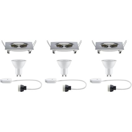 Paulmann 93615 - SADA 3x LED/7W IP44 Stmívatelné koupelnové podhledové svítidlo 230V