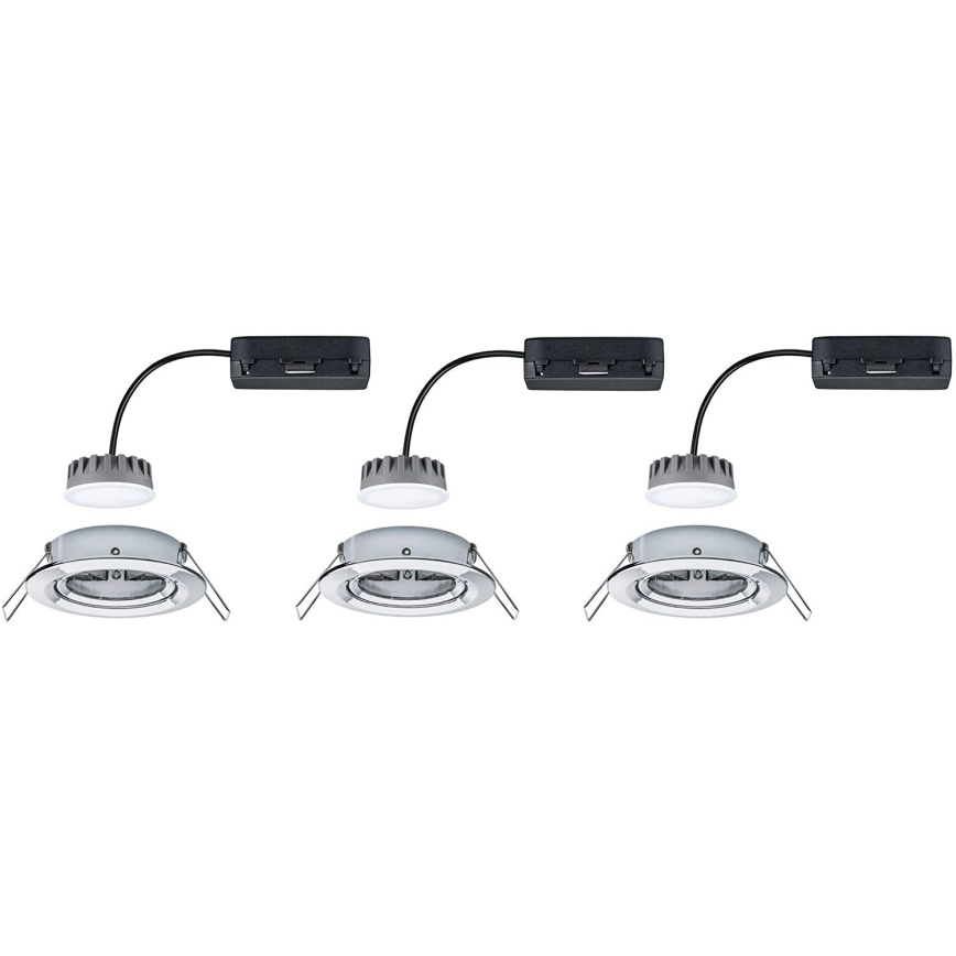 Paulmann 93868 - SADA 3xLED/6,8W IP23 Koupelnové podhledové svítidlo COIN 230V