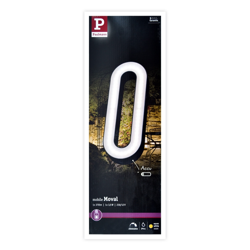 Paulmann 93933 - LED/6W IP44 Stmívatelná venkovní přenosná lampa MOVAL 230V