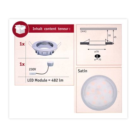 Paulmann 93959 - LED/7W IP44 Stmívatelné koupelnové svítidlo COIN 230V