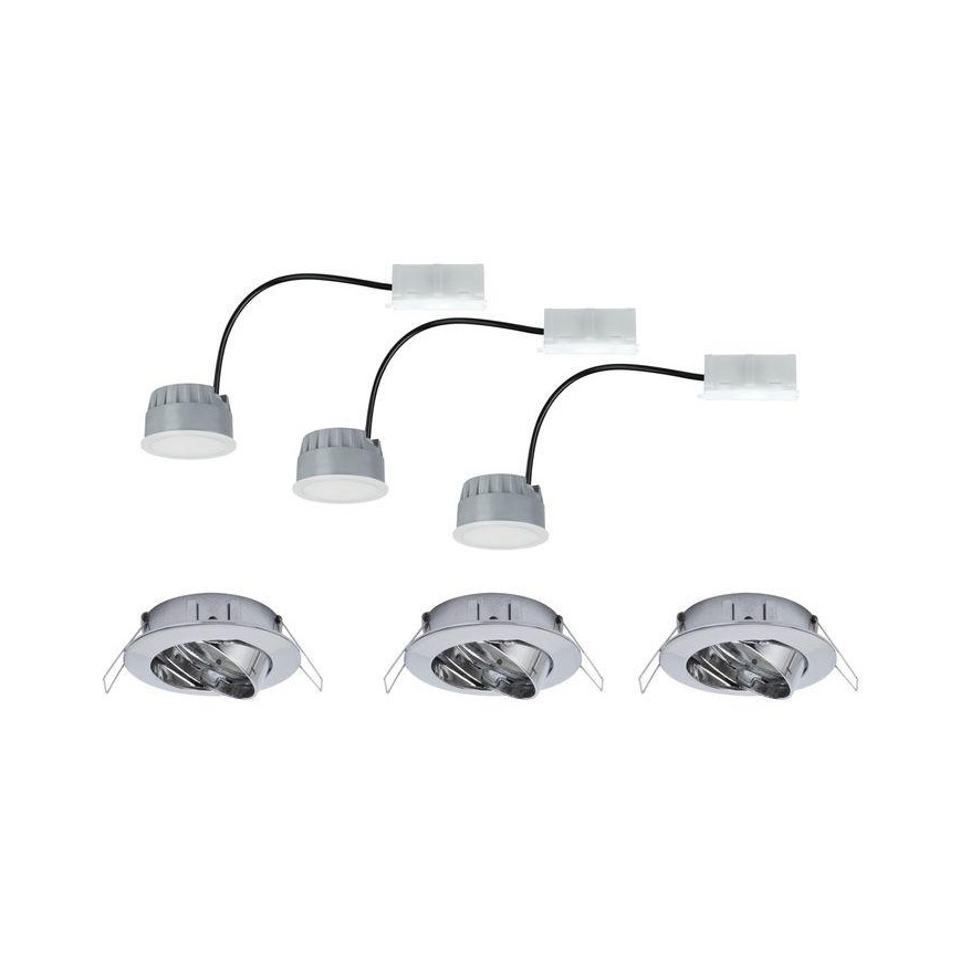 Paulmann 93966 - SADA 3xLED/7W IP23 Stmívatelné koupelnové podhledové svítidlo COIN 230V
