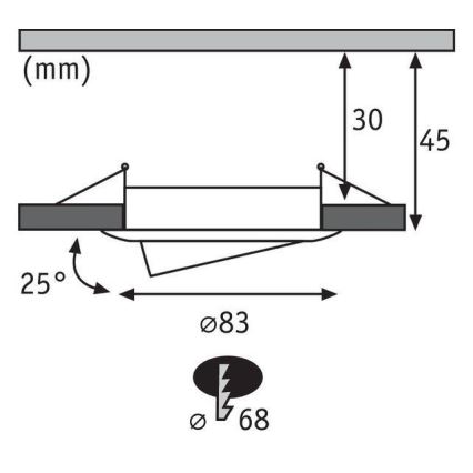 Paulmann 93974 - SADA 3xLED/6,8W IP44 Koupelnové podhledové svítidlo COIN 230V