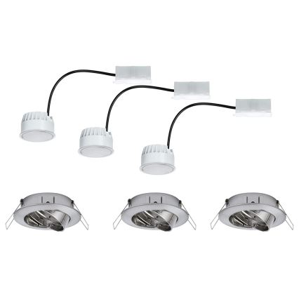 Paulmann 93980 - SADA 3xLED/6,8W IP23 Koupelnové podhledové svítidlo COIN 230V