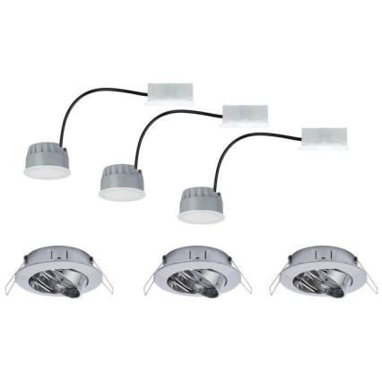 Paulmann 93982 - SADA 3xLED/6,8W IP23 Koupelnové podhledové svítidlo COIN 230V