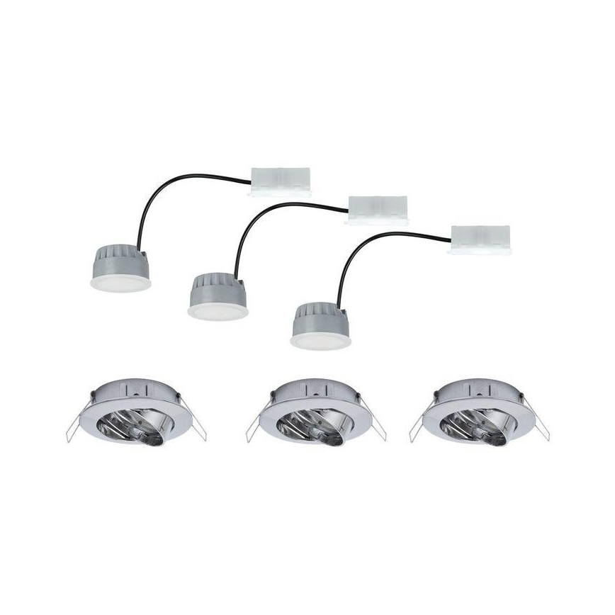 Paulmann 93982 - SADA 3xLED/6,8W IP23 Koupelnové podhledové svítidlo COIN 230V