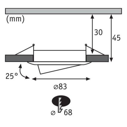 Paulmann 93982 - SADA 3xLED/6,8W IP23 Koupelnové podhledové svítidlo COIN 230V