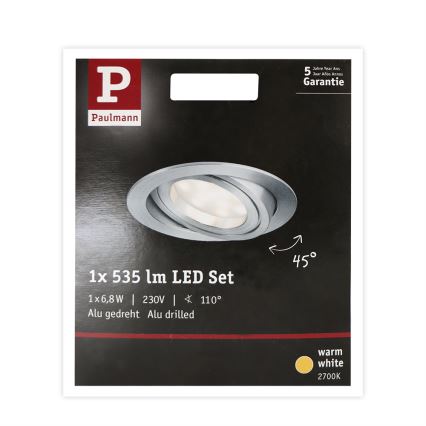 Paulmann 93983 - LED/6,8W IP23 Koupelnové podhledové svítidlo COIN 230V