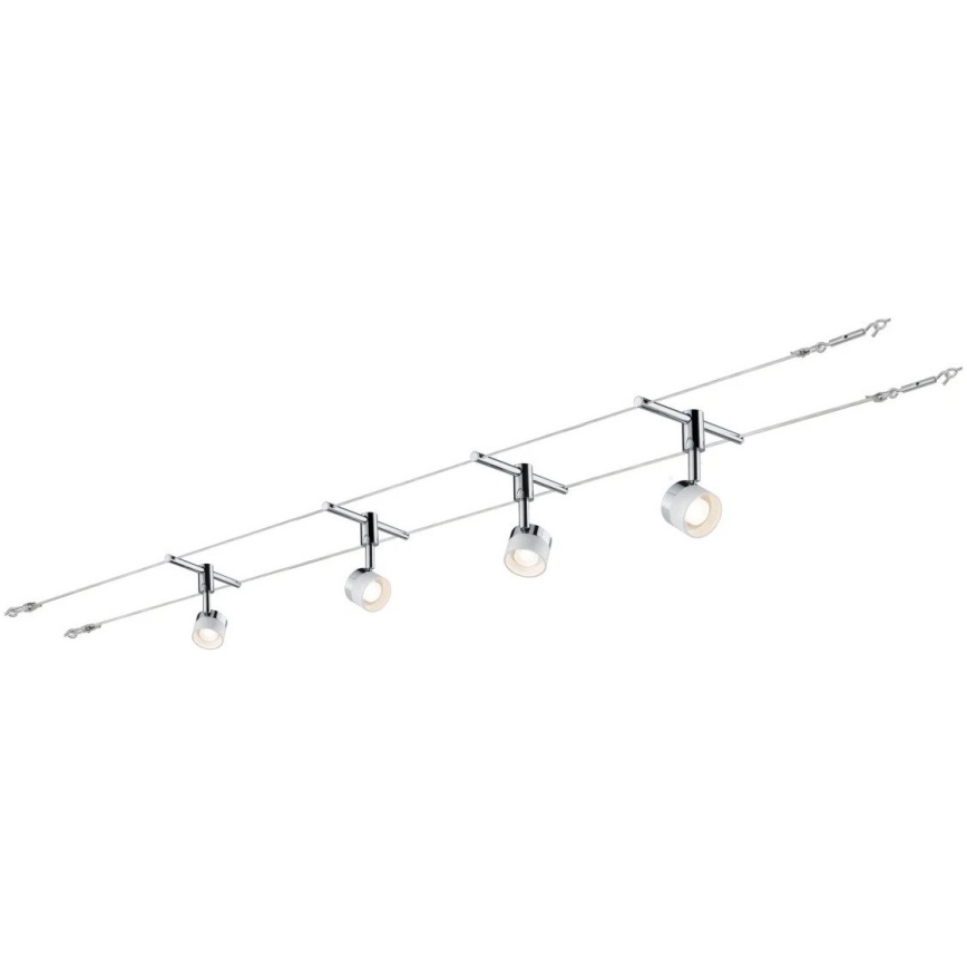 Paulmann 94080 - SADA 4xLED/4,8W Kompletní lankový systém STAGE 230V lesklý chrom