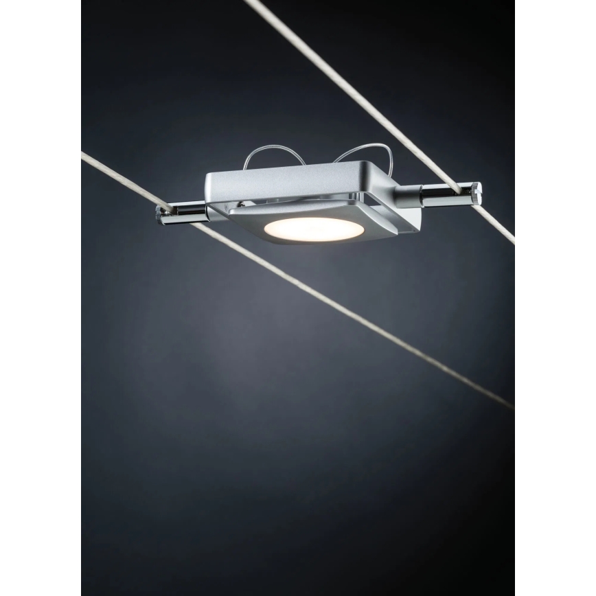 Paulmann 94107 - SADA 4xLED/4,3W Kompletní lankový systém MAC 230V matný chrom