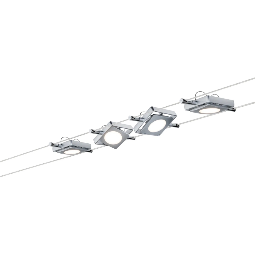 Paulmann 94107 - SADA 4xLED/4,3W Kompletní lankový systém MAC 230V matný chrom