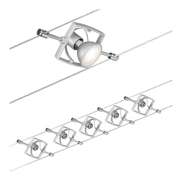 Paulmann 94133 - SADA 5xGU5,3/10W Bodové svítidlo do lankového systému MAC 230V matný chrom