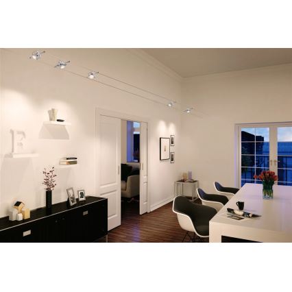 Paulmann 94133 - SADA 5xGU5,3/10W Kompletní lankový systém MAC 230V matný chrom