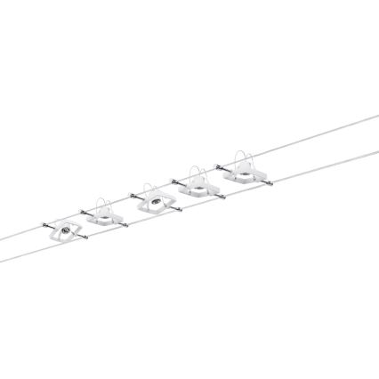 Paulmann 94134 - SADA 5xGU5,3/10W Kompletní lankový systém MAC 230V bílá