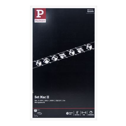 Paulmann 94152 - SADA 7xGU5,3/10W Bodové svítidlo do lankového systému MAC 230V matný chrom