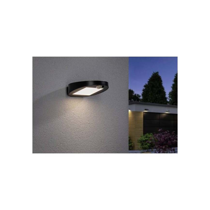 Paulmann 94246 - LED/1,2W IP44 Venkovní solární svítidlo se senzorem RYSE 3,7V 1800 mAh