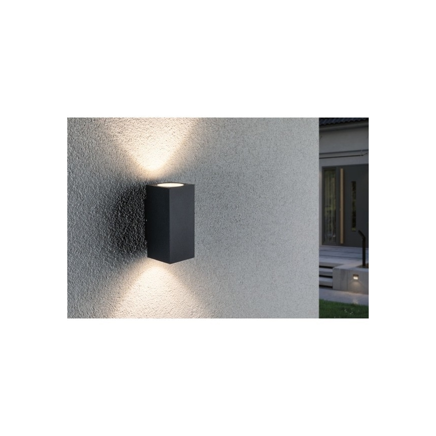 Paulmann 94328 - 2xLED/2,8W IP44 Venkovní nástěnné svítidlo FLAME 230V antracit