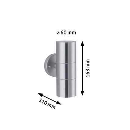 Paulmann 94331 - 2xGU10/10W IP44 Venkovní nástěnné svítidlo FLAME 230V