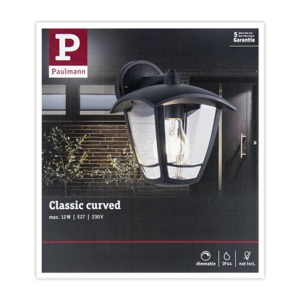 Paulmann 94392 - 1xE27/12W IP44 Venkovní nástěnné svítidlo CLASSIC 230V