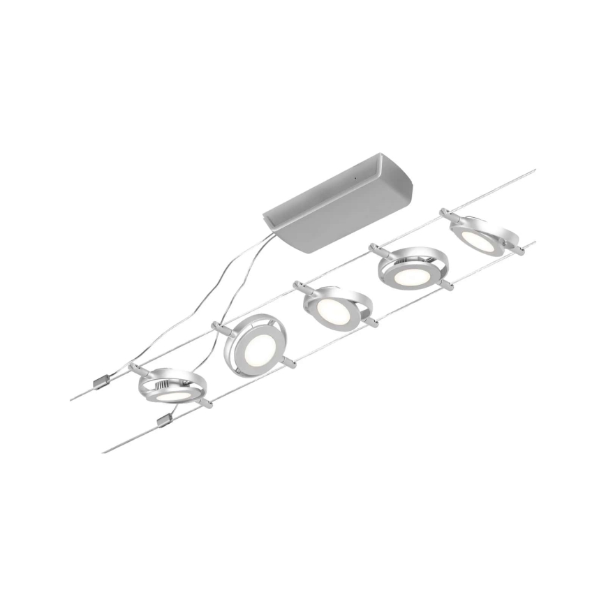 Paulmann 94414 - SADA 5xLED/4,5W Bodové svítidlo do lankového systému ROUNDMAC 230V lesklý chrom
