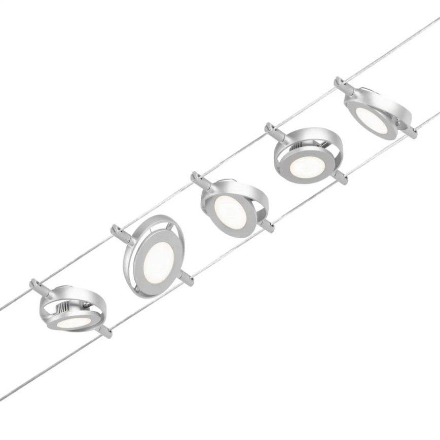 Paulmann 94414 - SADA 5xLED/4,5W Bodové svítidlo do lankového systému ROUNDMAC 230V lesklý chrom
