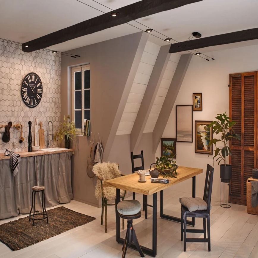 Paulmann 94418 - SADA 5xLED/4,5W Kompletní lankový systém ROUNDMAC 230V černá