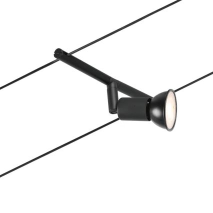 Paulmann 94446 - SADA 5xGU5,3/10W Kompletní lankový systém SALT 230V černá