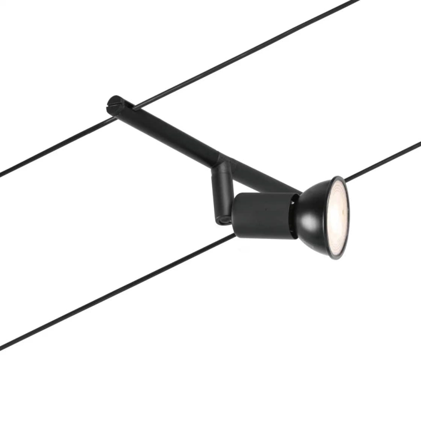 Paulmann 94446 - SADA 5xGU5,3/10W Kompletní lankový systém SALT 230V černá