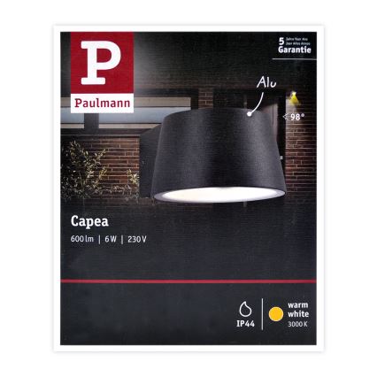 Paulmann 94452 - LED/6W IP44 Venkovní nástěnné svítidlo CAPEA 230V