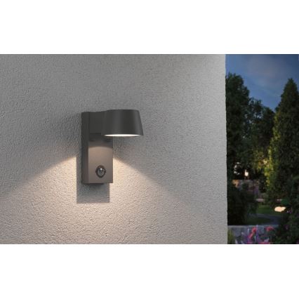 Paulmann 94453 - LED/6W IP44 Venkovní nástěnné svítidlo se senzorem CAPEA 230V