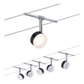 Paulmann 94457 - SADA 5xLED/4W Kompletní lankový systém CLEAR 230V černá/lesklý chrom