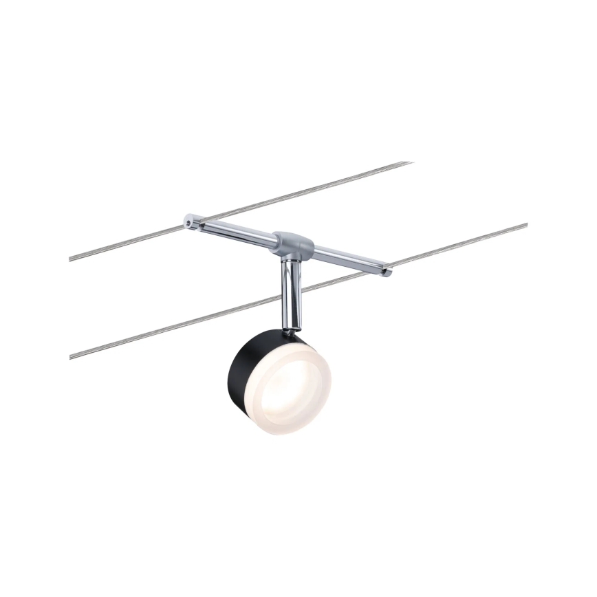Paulmann 94457 - SADA 5xLED/4W Kompletní lankový systém CLEAR 230V černá/lesklý chrom