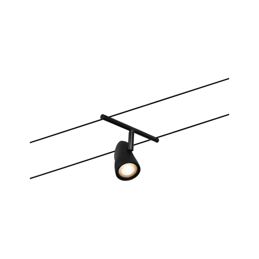 Paulmann 94469 - SADA 5xGU5,3/10W Kompletní lankový systém CUP 230V černá