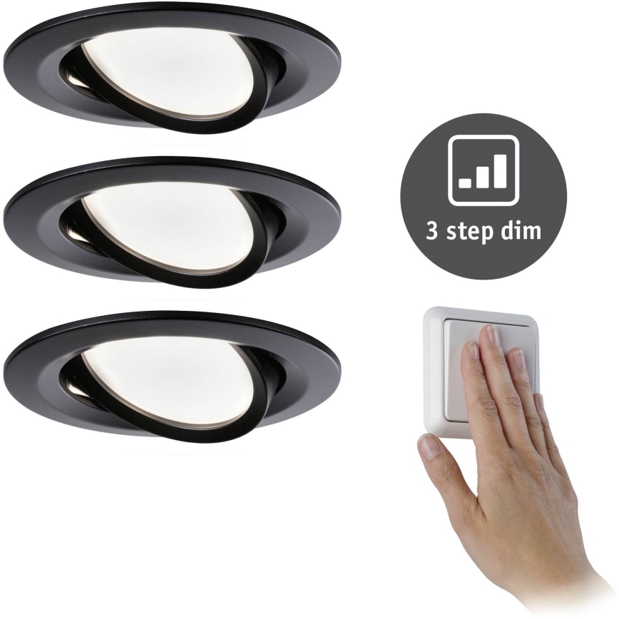 Paulmann 94472 - SADA 3xLED/6W IP23 Stmívatelné koupelnové podhledové svítidlo NOVA 230V